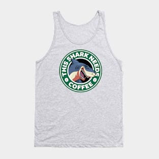 Shark Needs Coffee Tank Top